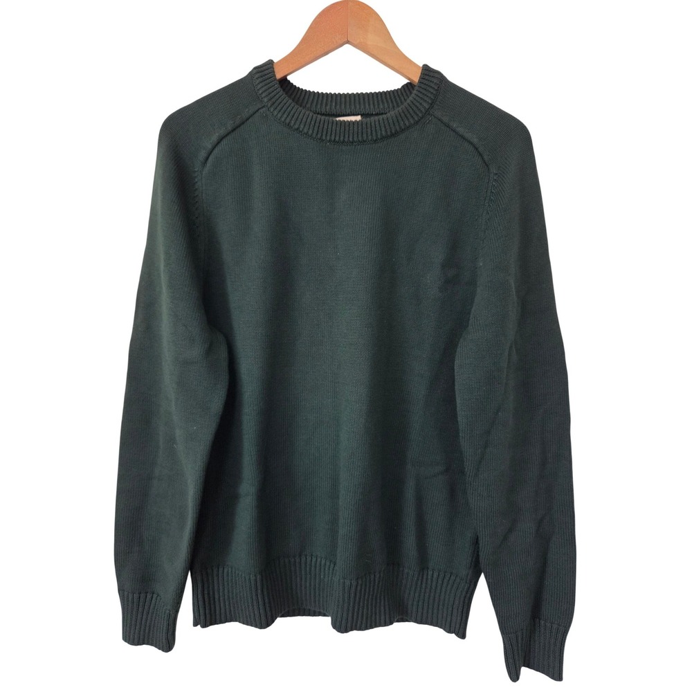 J. Crew‎ Heritage Cotton Crewneck Sweater Mens Size M Green NWOT BI841